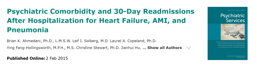 Psychiatric Comorbidity and 30-Day Readmissions After Hospitalization for Heart Failure, AMI, and Pneumonia
