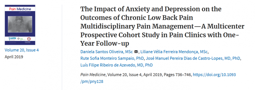 Anxiety and depression impact the outcomes of chronic low back pain management