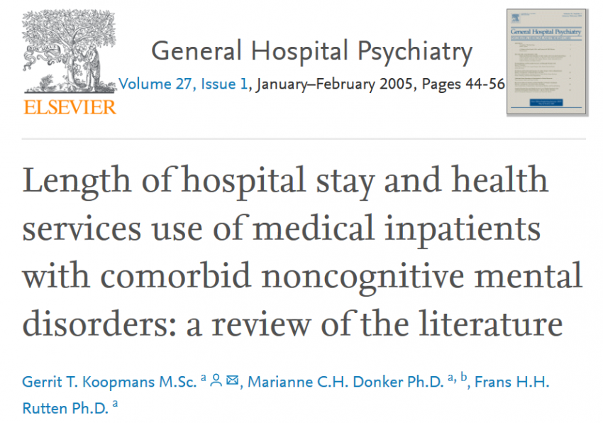 Length of hospital stay and health services use of medical inpatients with comorbid non-cognitive mental disorders
