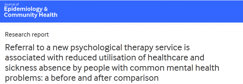 Referral to a psychological therapy service is associated with reduced utilisation of healthcare and sickness absence by people with common mental health problems